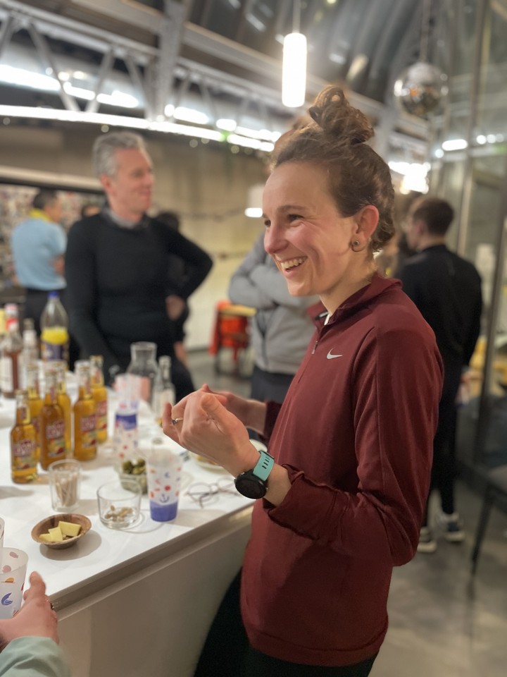 Apéro à l'arrivée d'une sortie Entrep'runners, chez Pilot'in à Lyon