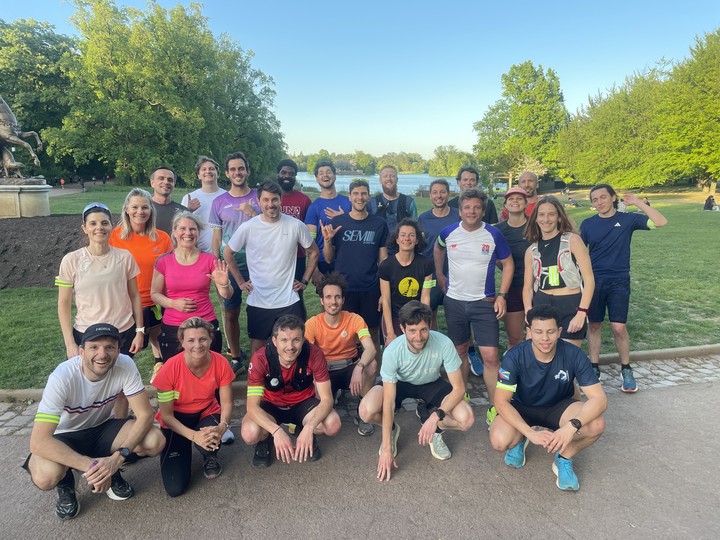 Coureurs au Parc de la Tête d'Or à Lyon, lors d'une sortie Entrep'runners