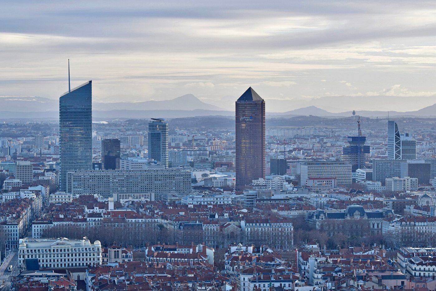 La skyline du quartier de la Part-Dieu à Lyon